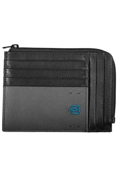 Piquadro Sleek Black Leather Card Holder With Rfid Blocker