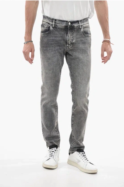 Dolce & Gabbana Slim-fit Distressed Denim Jeans In Dark Grey