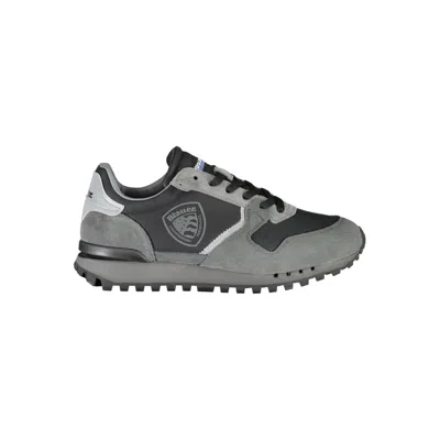 Blauer Sleek Black Trainers With Contrast Details In Grey