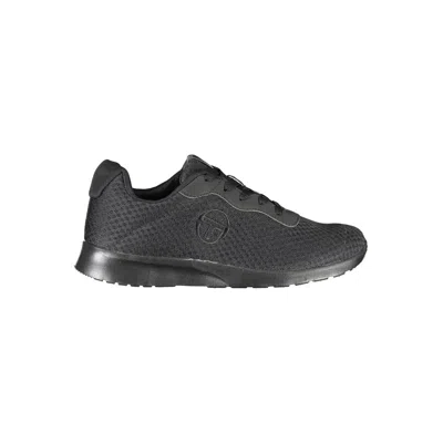 Sergio Tacchini Sleek Black Sneakers With Embroidered Detail