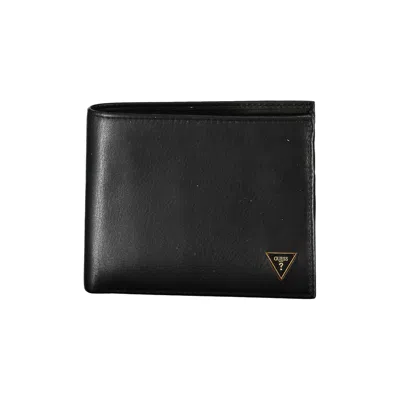 Guess Jeans Sleek Leather Bifold Wallet With Coin Purse In Black