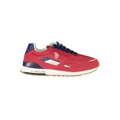 U.s. Polo Assn Sleek Pink Trainers With Eye-catching Contrast In Red