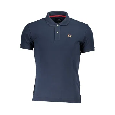 La Martina Sleek Slim Fit Polo With Contrast Details In Blue