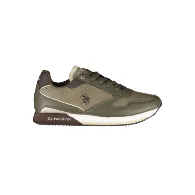 U.s. Polo Assn Sleek Sports Trainers With Elegant Contrast Details In Green