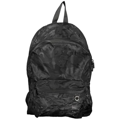 Blauer Sleek Urban Black Backpack With Laptop Sleeve In Animal Print