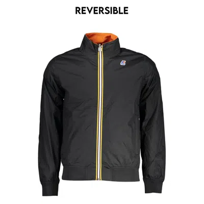 K-way Sleek Waterproof Sports Jacket With Contrast Details In Black