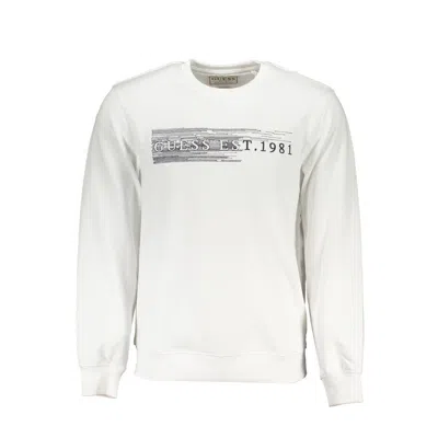 Guess Jeans Slim Fit Embroidered Crew Neck Sweater In White