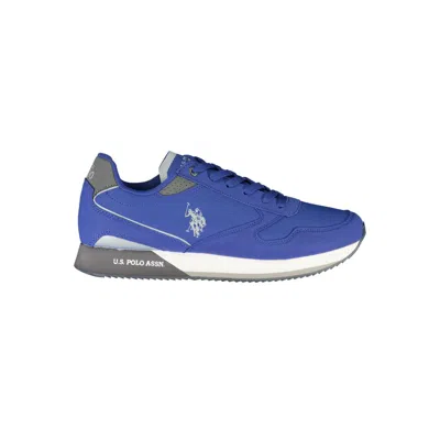 U.s. Polo Assn Sporty Lace-up Trainers With Iconic Detailing In Blue