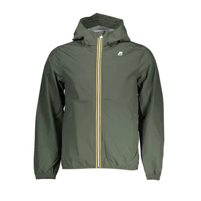 K-way Sporty Waterproof Jacket With Hood & Details In Green