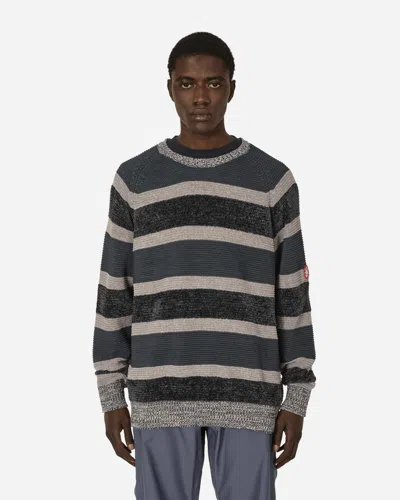 Cav Empt 3 Colour Stripe Knit Jumper In Grey