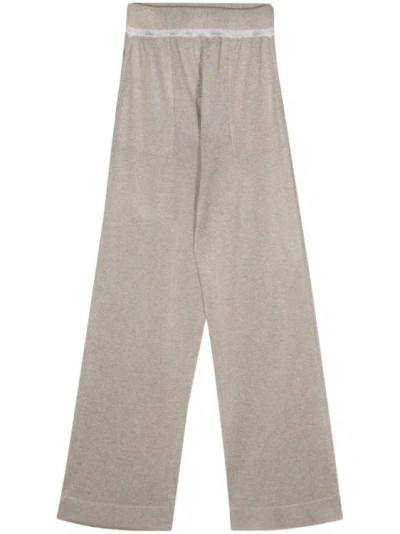 Lorena Antoniazzi Knitted Straight-leg Trousers In Grey