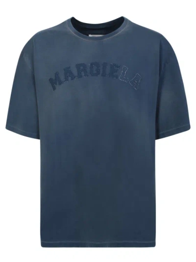 Maison Margiela Heavy Jersey Logo T-shirt In Blue