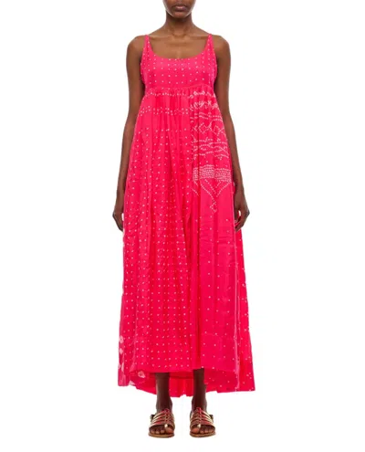 Injiri Cotton And Silk Slip Dress In Rose