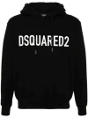 Dsquared2 Logo Cool Fit Cotton Hoodie In Black