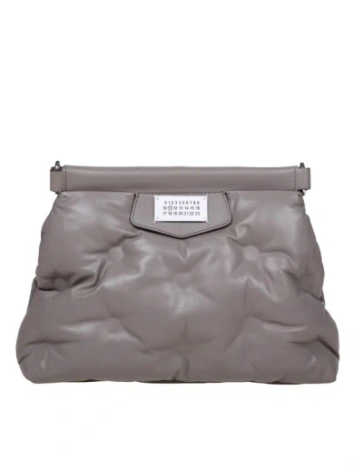Maison Margiela Quilted Leather Handbag In Grey