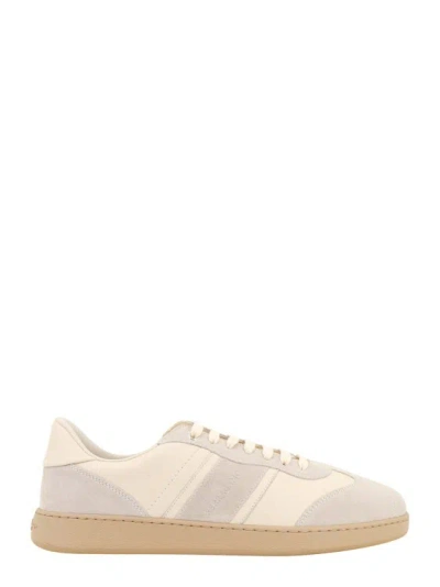 Ferragamo Leather And Suede Sneakers In Neutrals