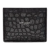Saint Laurent Crocodile-effect Leather Cardholder In 1000 Black