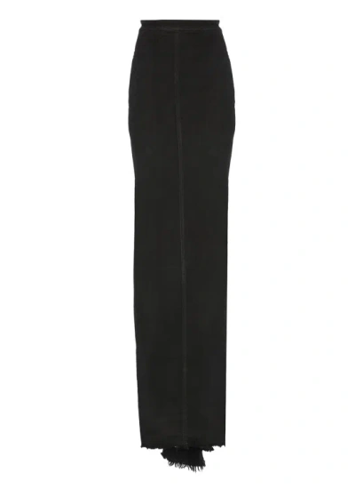 Rick Owens Dirt Pillar Maxi Skirt In Black
