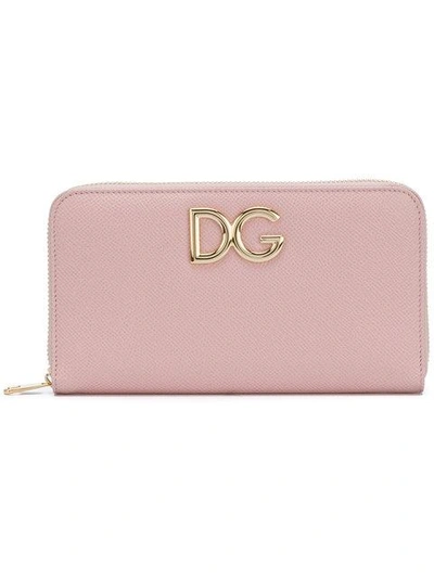 Dolce & Gabbana Logo拉链钱包 In Pink