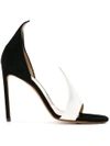 FRANCESCO RUSSO pointed detail open toe pumps,R1S08712316582