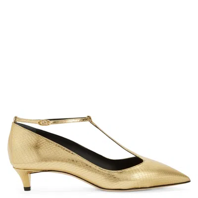 Giuseppe Zanotti Olivia Snakeskin-effect Sandals In Gold