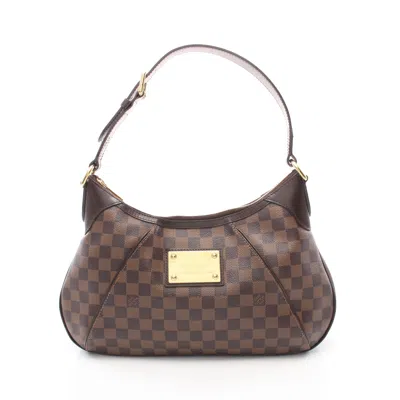 Pre-owned Louis Vuitton Thames Gm Damier Ebene One Shoulder Bag Pvc Leather Brown