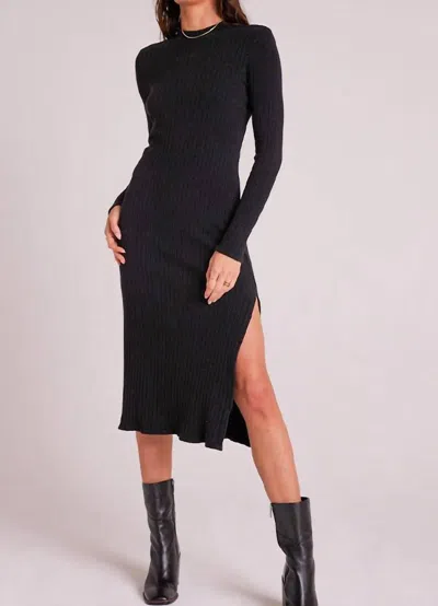 Bella Dahl Mock Neck Midi Knit Dress In Black
