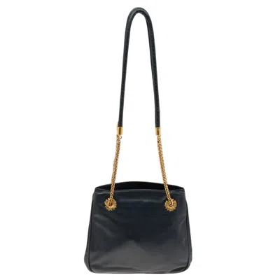 Escada Leather Chain Tote In Black