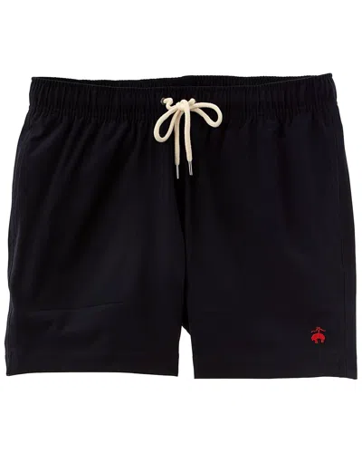 Brooks Brothers Solid Swim Trunk In Black