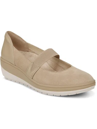 Vionic Juide Womens Leather Slip-on Mary Janes In Beige