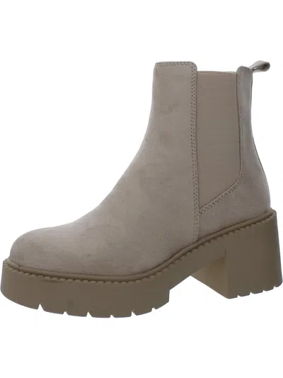 Madden Girl Tianna Womens Faux Suede Ankle Chelsea Boots In Grey