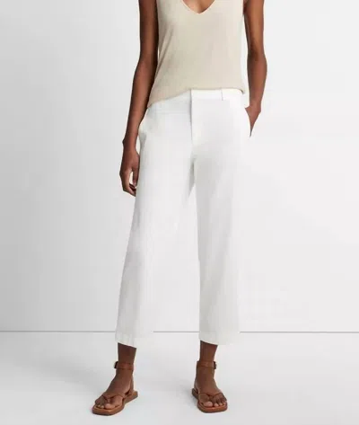 Vince Low Rise Washed Cotton Crop Pant In Off White