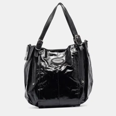 Tod's Coated Canvas G-line Easy Sacca Tote In Black