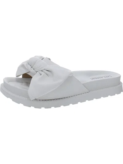 Cape Robbin Feelin Womens Faux Leather Slip On Slide Sandals In White