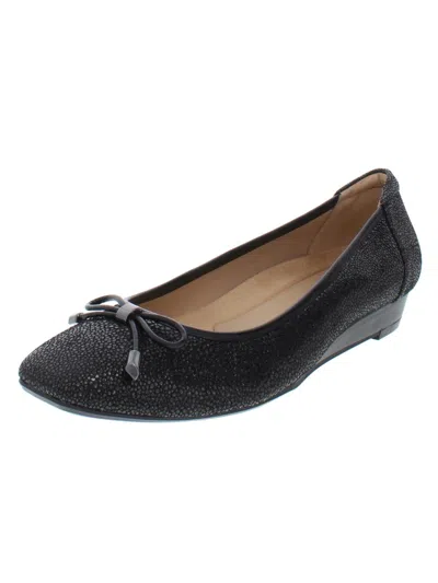 Naturalizer Dove Womens Leather Square Toe Flats In Black