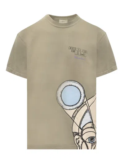 Kidsuper Khaki 'how To Find An Idea' T-shirt In Cream