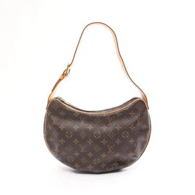 Pre-owned Louis Vuitton Croissant Mm Monogram Shoulder Bag Pvc Leather Brown
