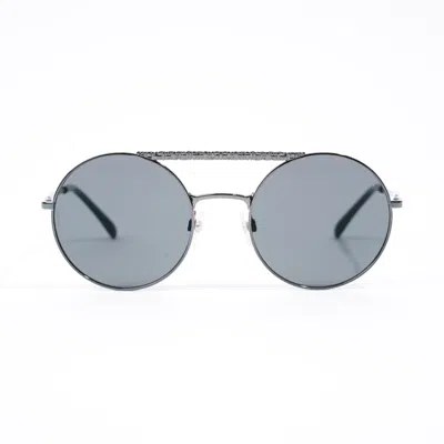Pre-owned Chanel Round Sunglasses Base Metal 140mm In Grey