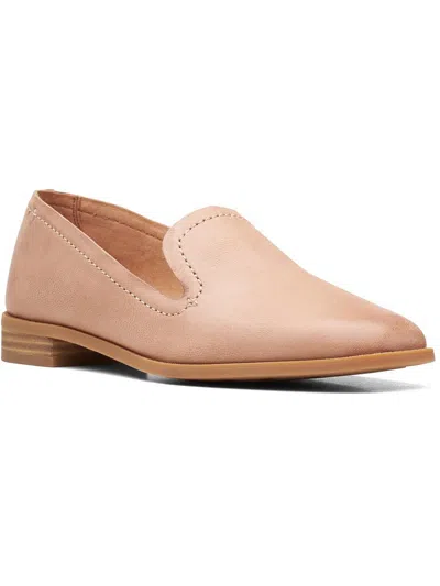 Clarks Pure Hall Womens Leather Slip-on Loafers In Pink