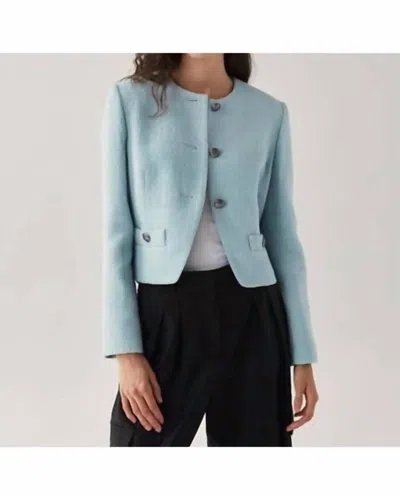 Judith & Charles Cropped Tonal Jacket In Cloud Blue In Multi