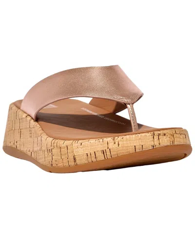 Fitflop F-mode Leather Sandal In Beige