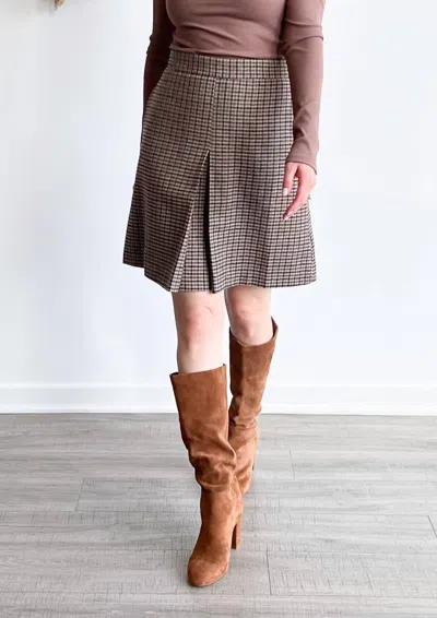 Sophie Rue Oxford Skirt In Brown Multi