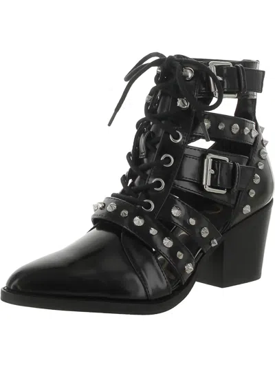 Sam Edelman Elana Womens Leather Dressy Block Heels In Black