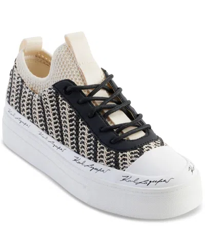 Karl Lagerfeld Women's Cona Slip On Platform Sneakers In Black,cream