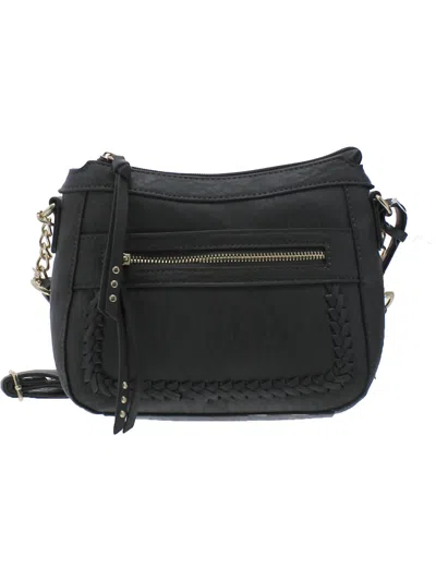 Jessica Simpson Jaclyn Womens Faux Leather Shoulder Crossbody Handbag In Black