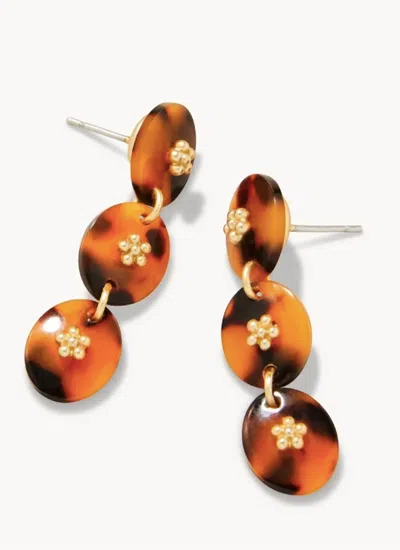 Spartina 449 Women's Harbor Linear Resin Earrings In Brown In Orange