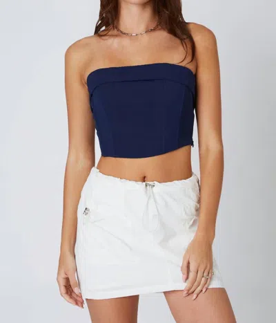 Cotton Candy Twilight Tube Top In Navy In Blue