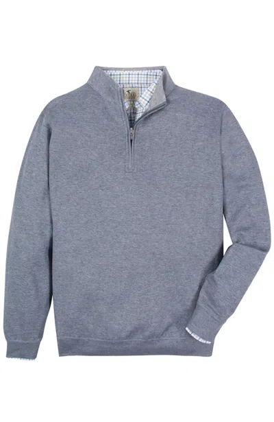 Genteal Men's Quarter Zip Pullover Sweatshirt In Meteor In Grey