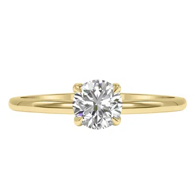 Sselects Lab Grown Igi Certified 3/4 Carat Diamond Solitaire Ring In 14k Yellow Gold F-g Color, I1-i2 Clarity In Silver