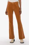 Kut From The Kloth Ana Corduroy High Rise Fab Ab Flare Jeans In Butterscotch